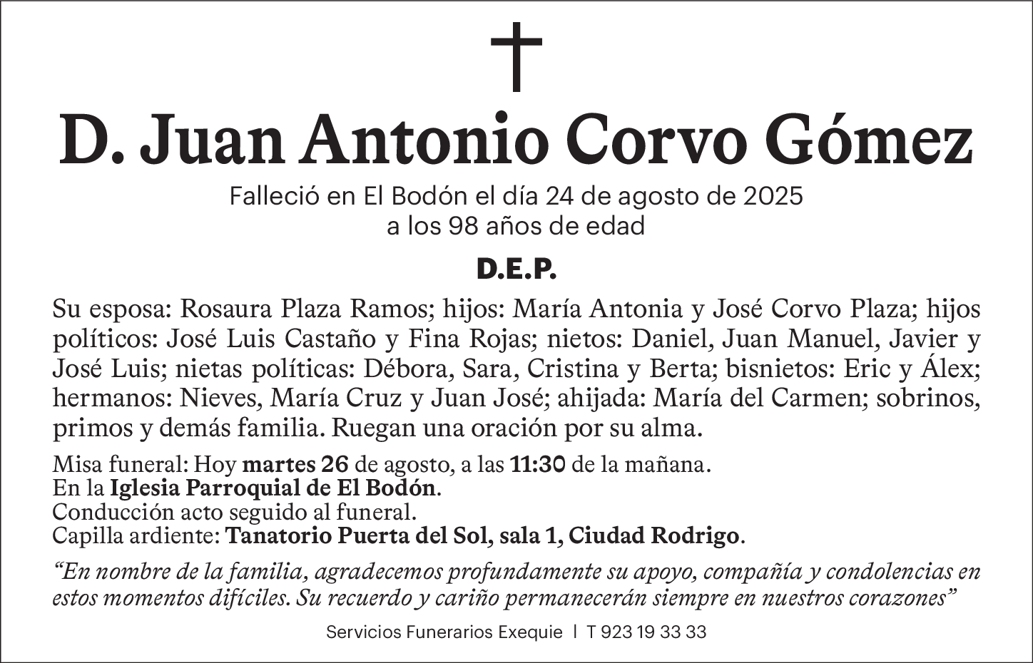 Don Juan Antonio Corvo Gómez