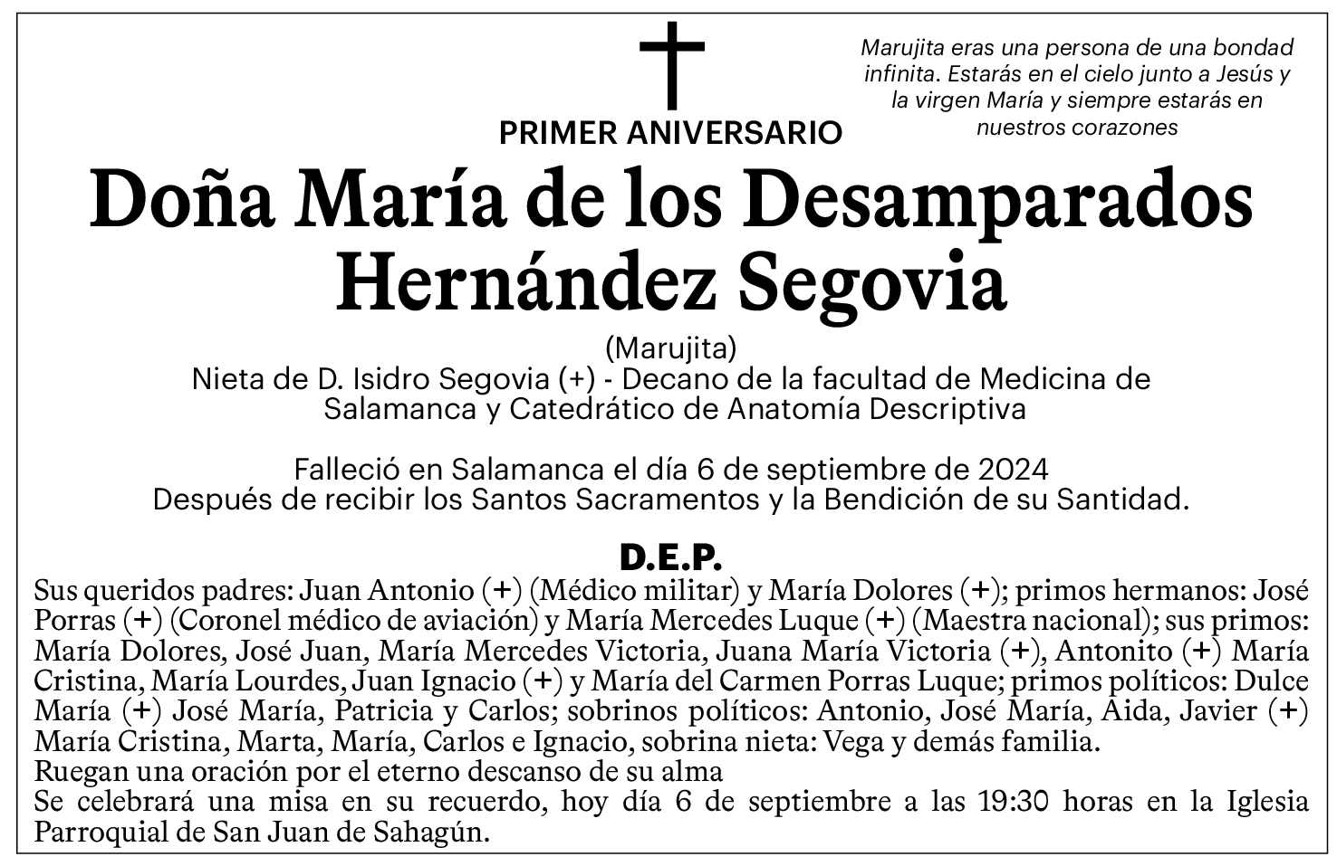 Doña María de los Desamparados Hernández Segovia