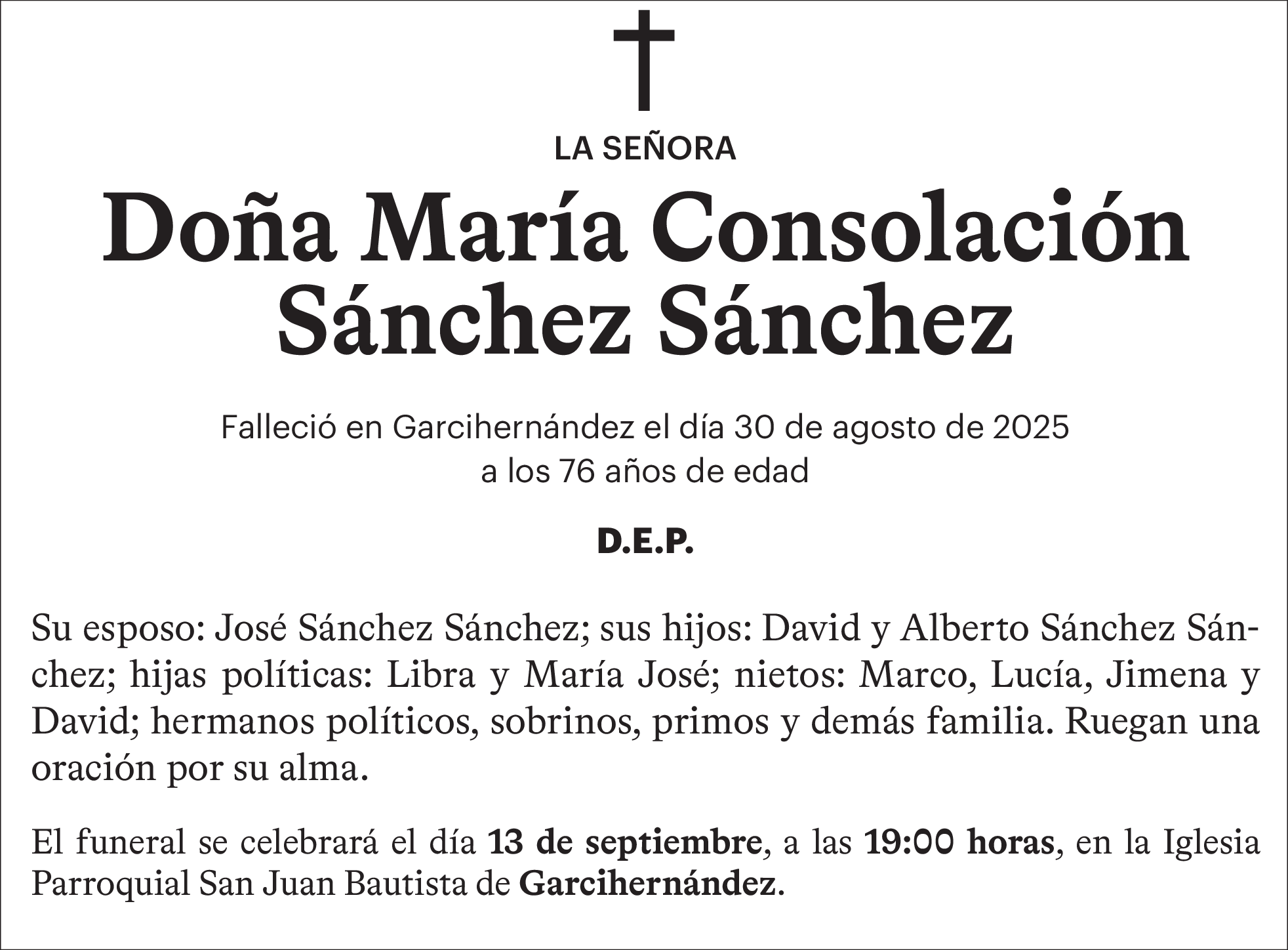 Doña María Consolación Sánchez Sánchez