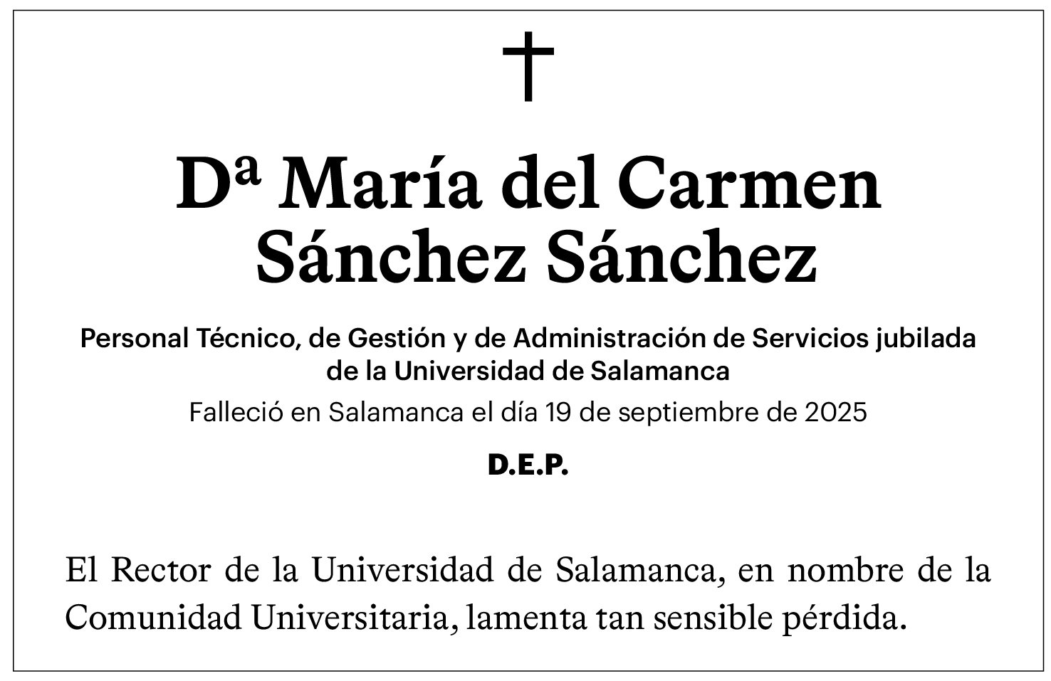 Doña María del Carmen Sánchez Sánchez