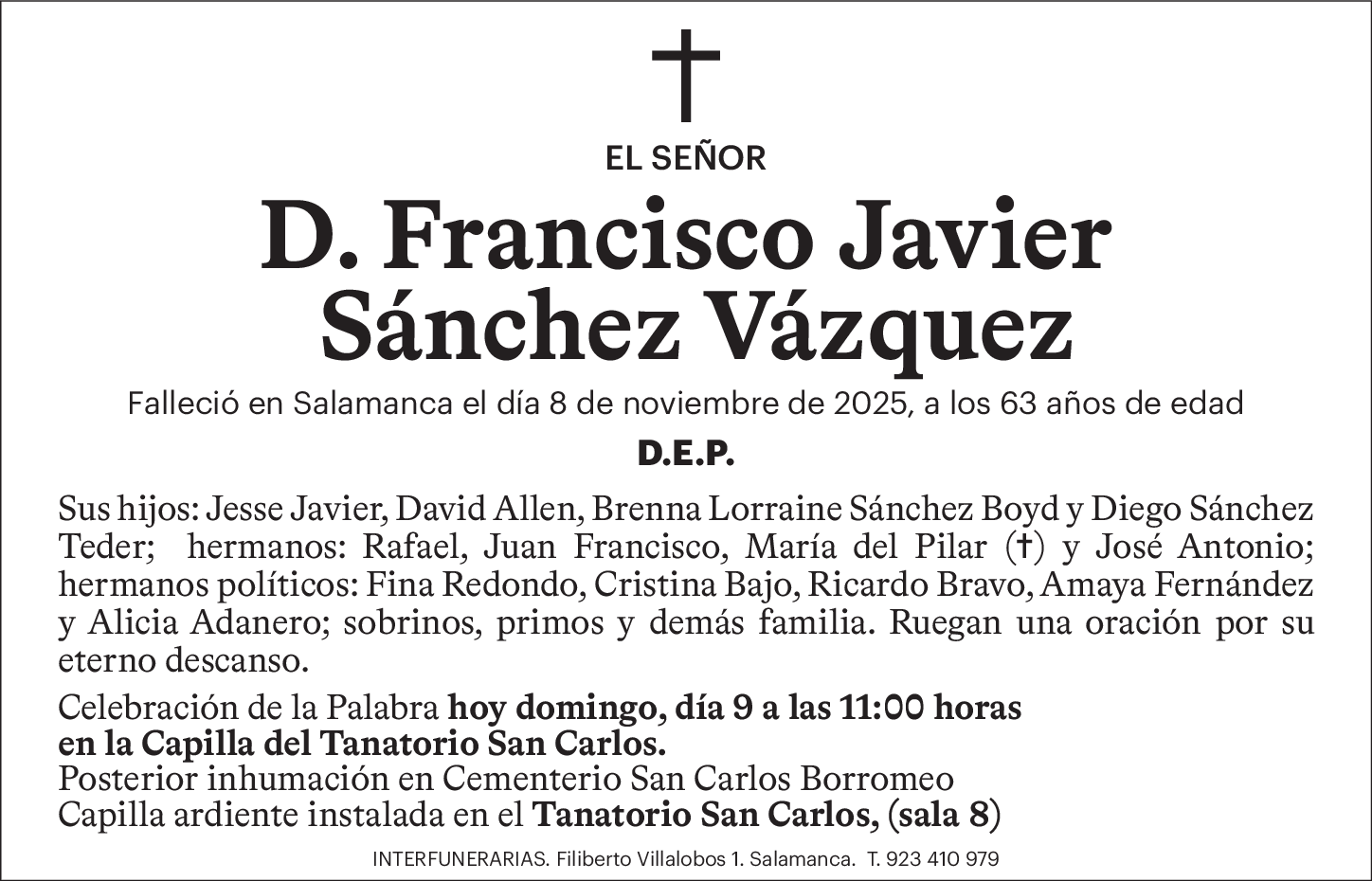 D. Francisco Javier Sánchez Vázquez