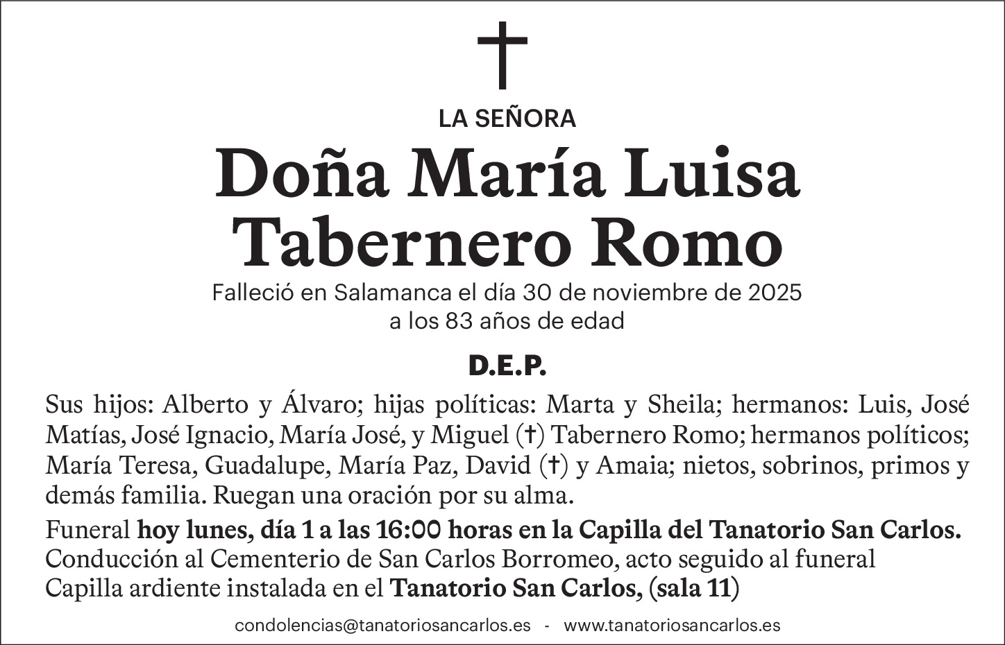 Doña María Luisa Tabernero Romo