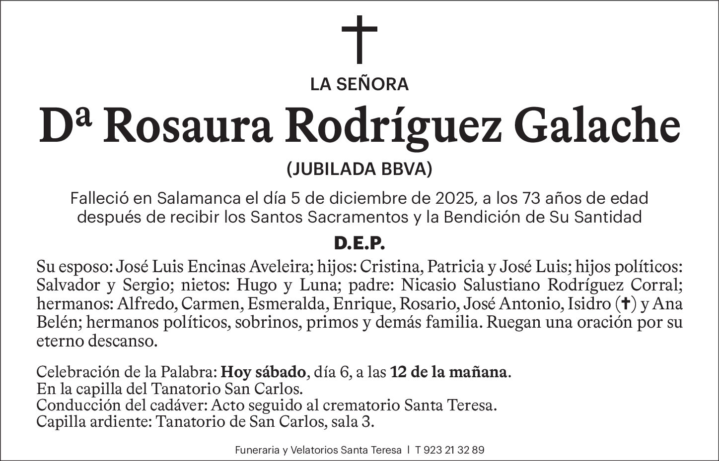 Dª Rosaura Rodríguez Galache