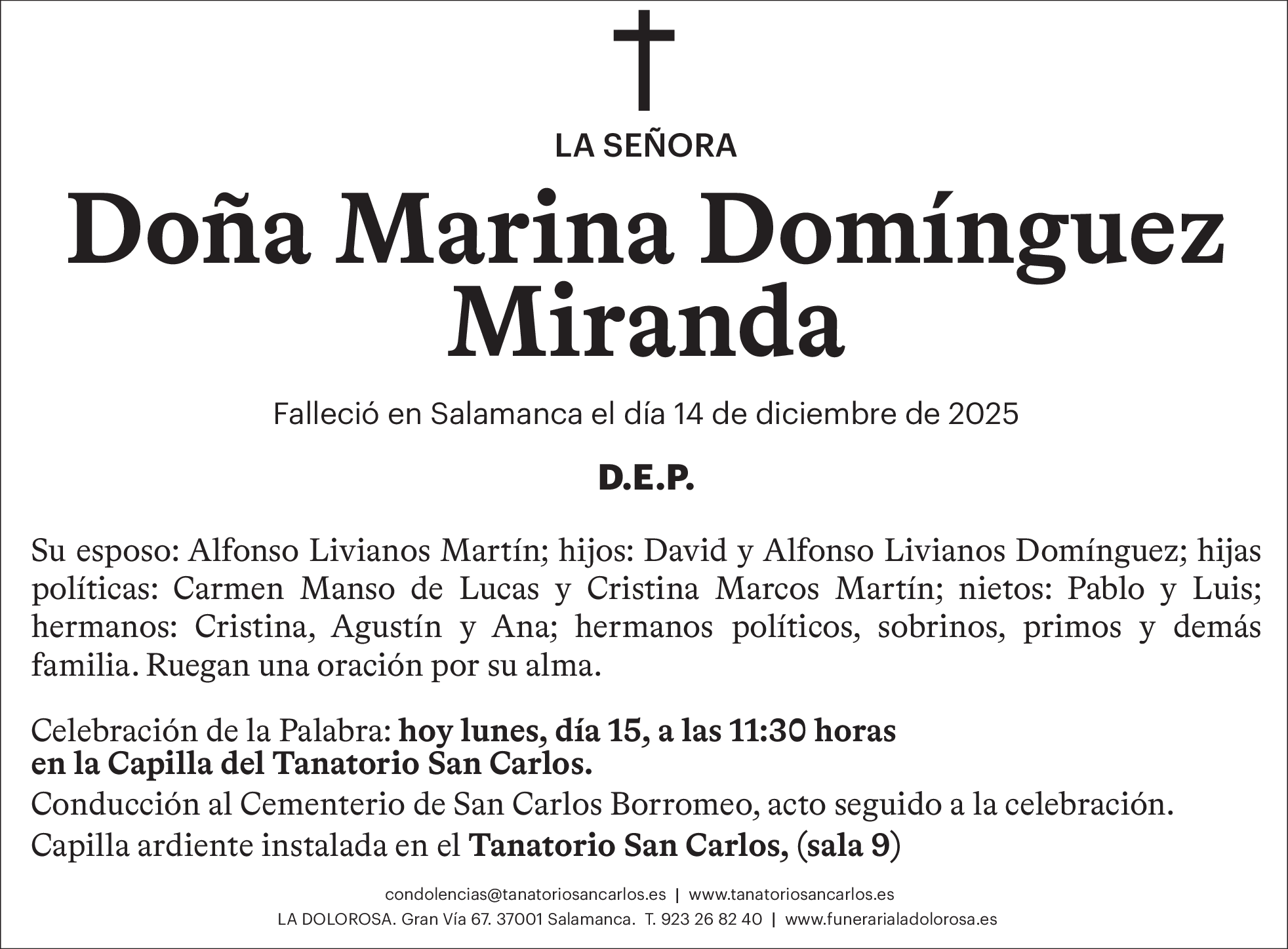Doña Marina Domínguez  Miranda