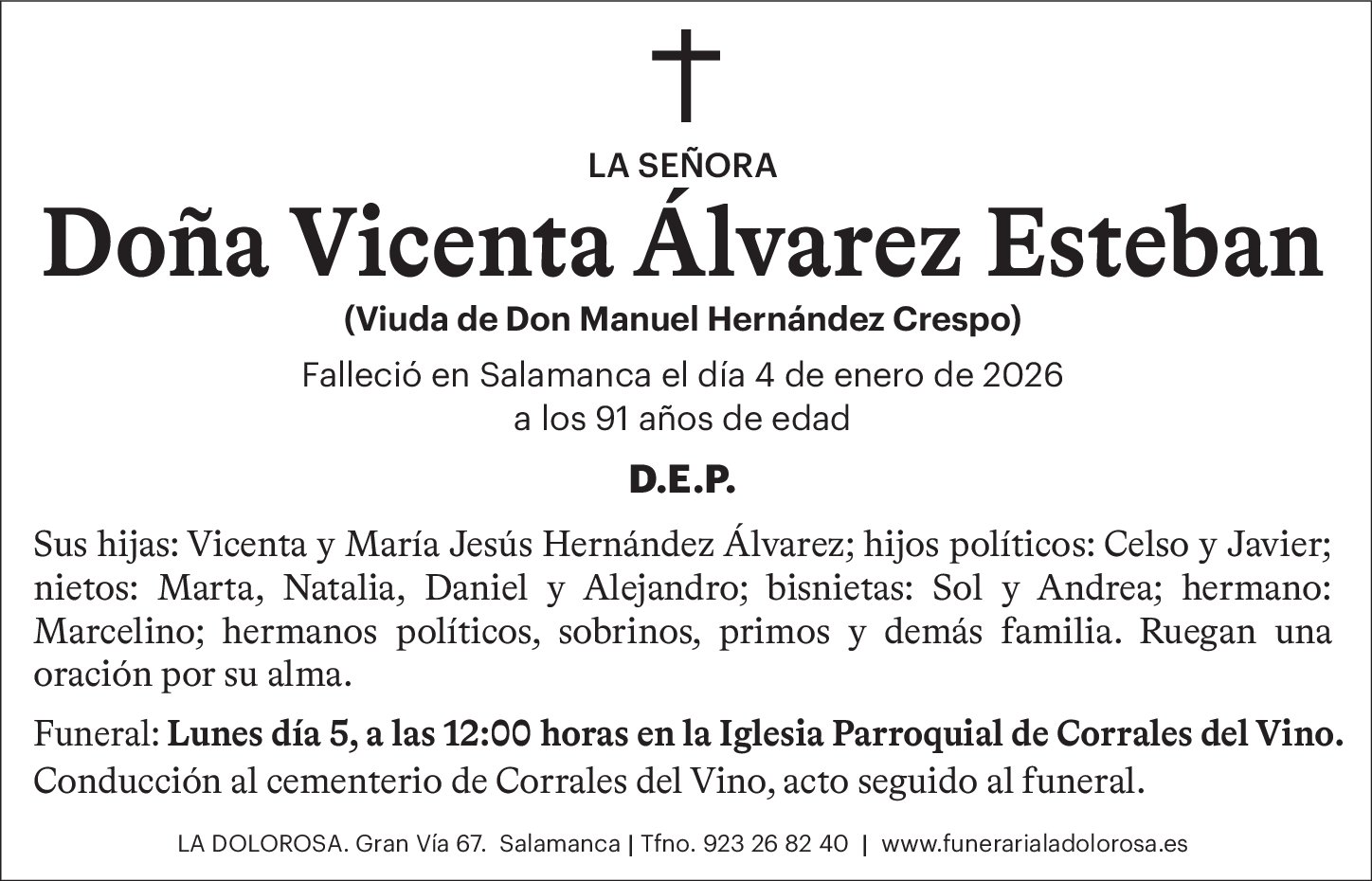 Doña Vicenta Álvarez Esteban