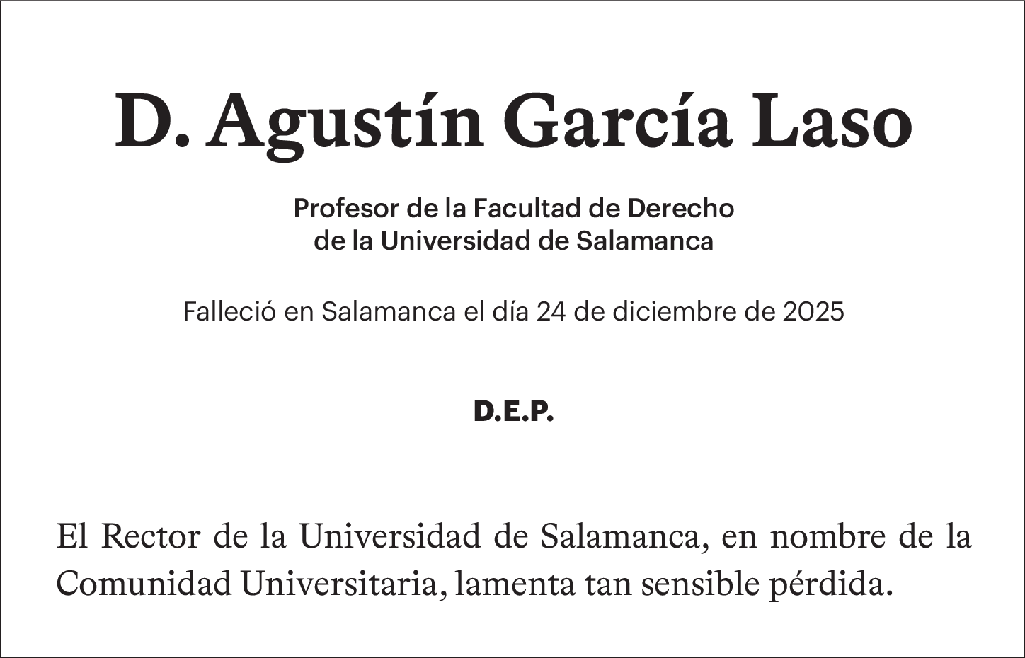 D. Agustín García Laso