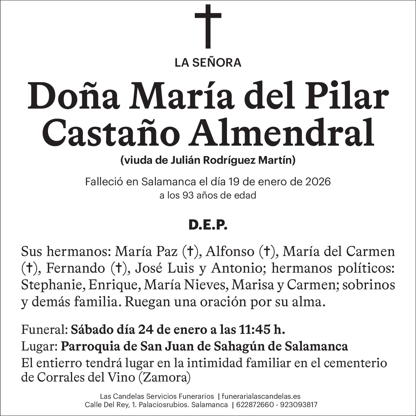 Doña María del Pilar Castaño Almendral