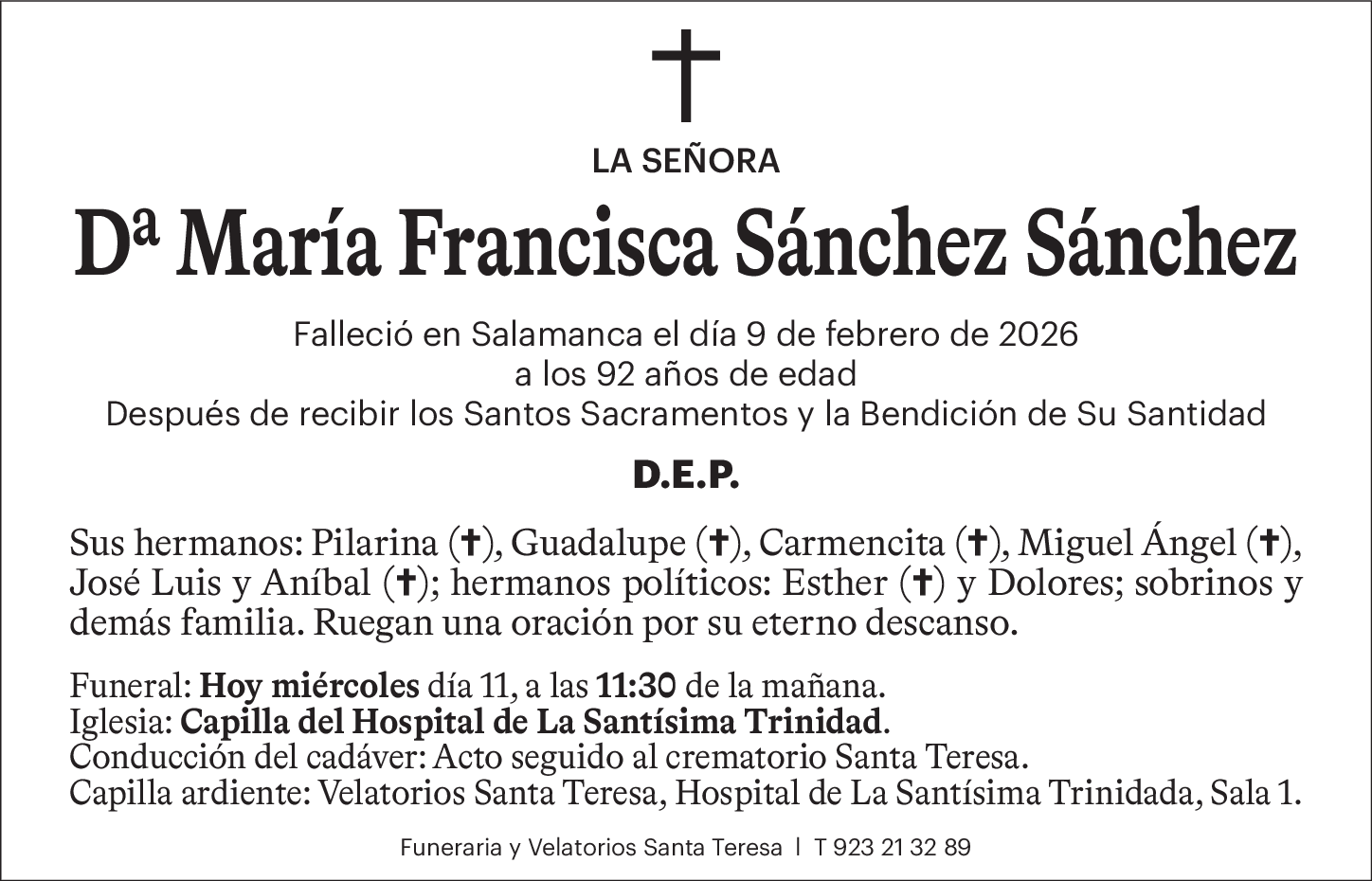 Doña María Francisca Sánchez  Sánchez