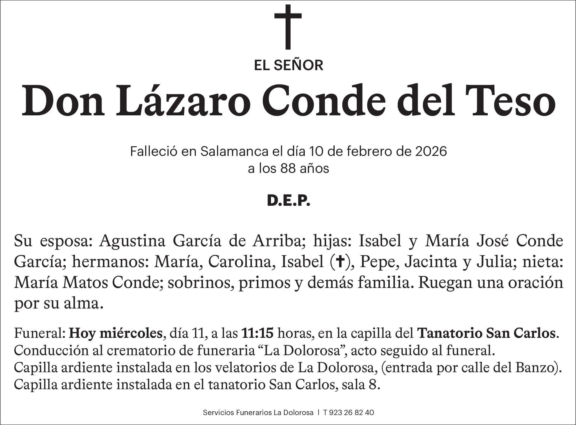 Don Lázaro Conde del Teso