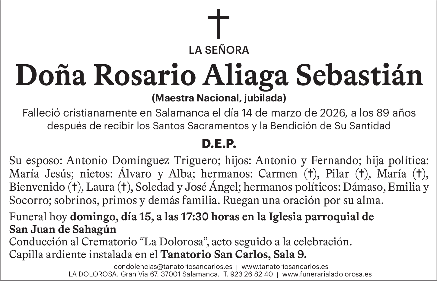 Doña Rosario Aliaga Sebastián