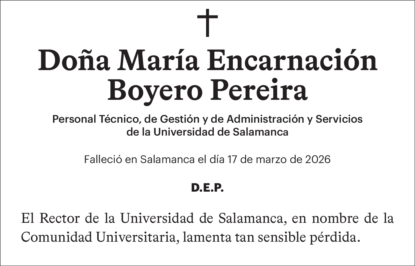 Doña María Encarnación Boyero Pereira