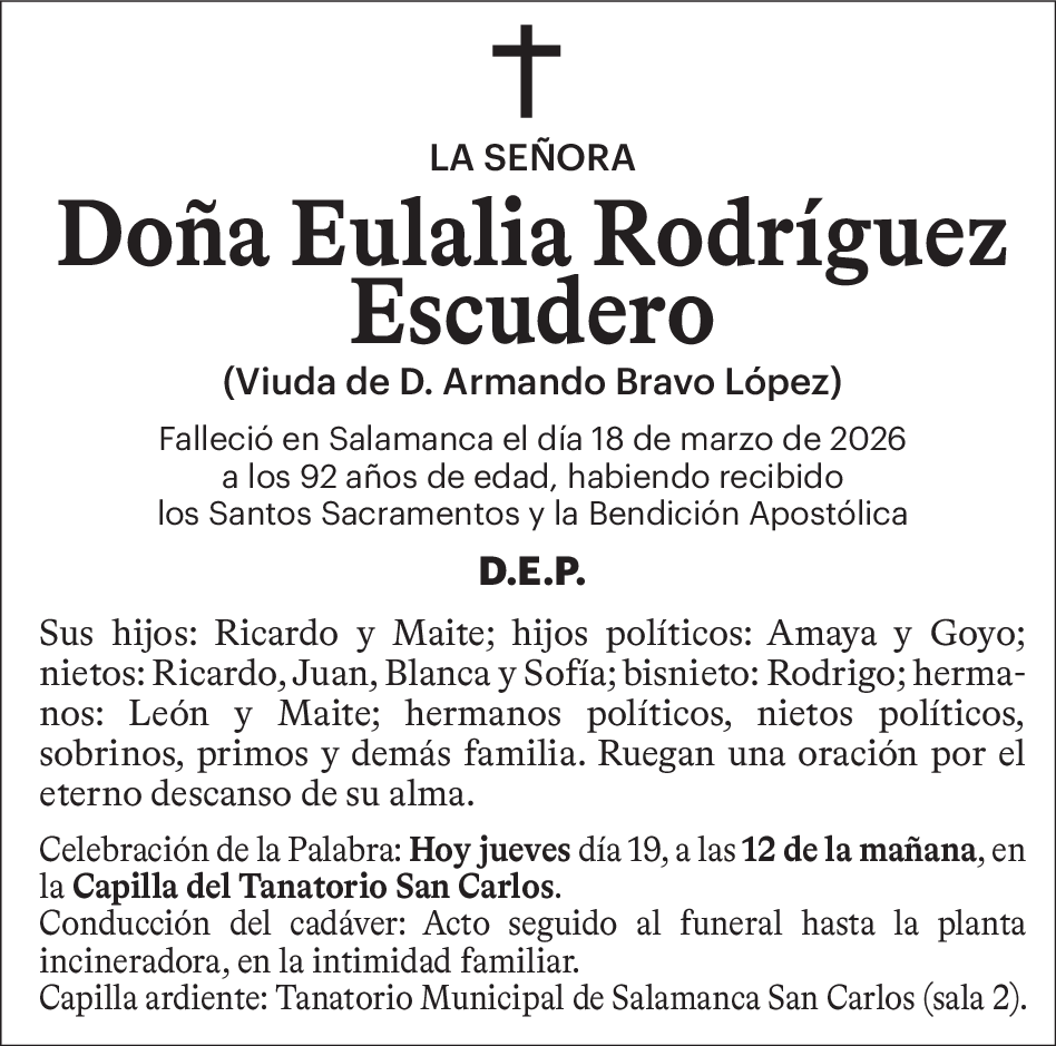Doña Eulalia Rodríguez Escudero