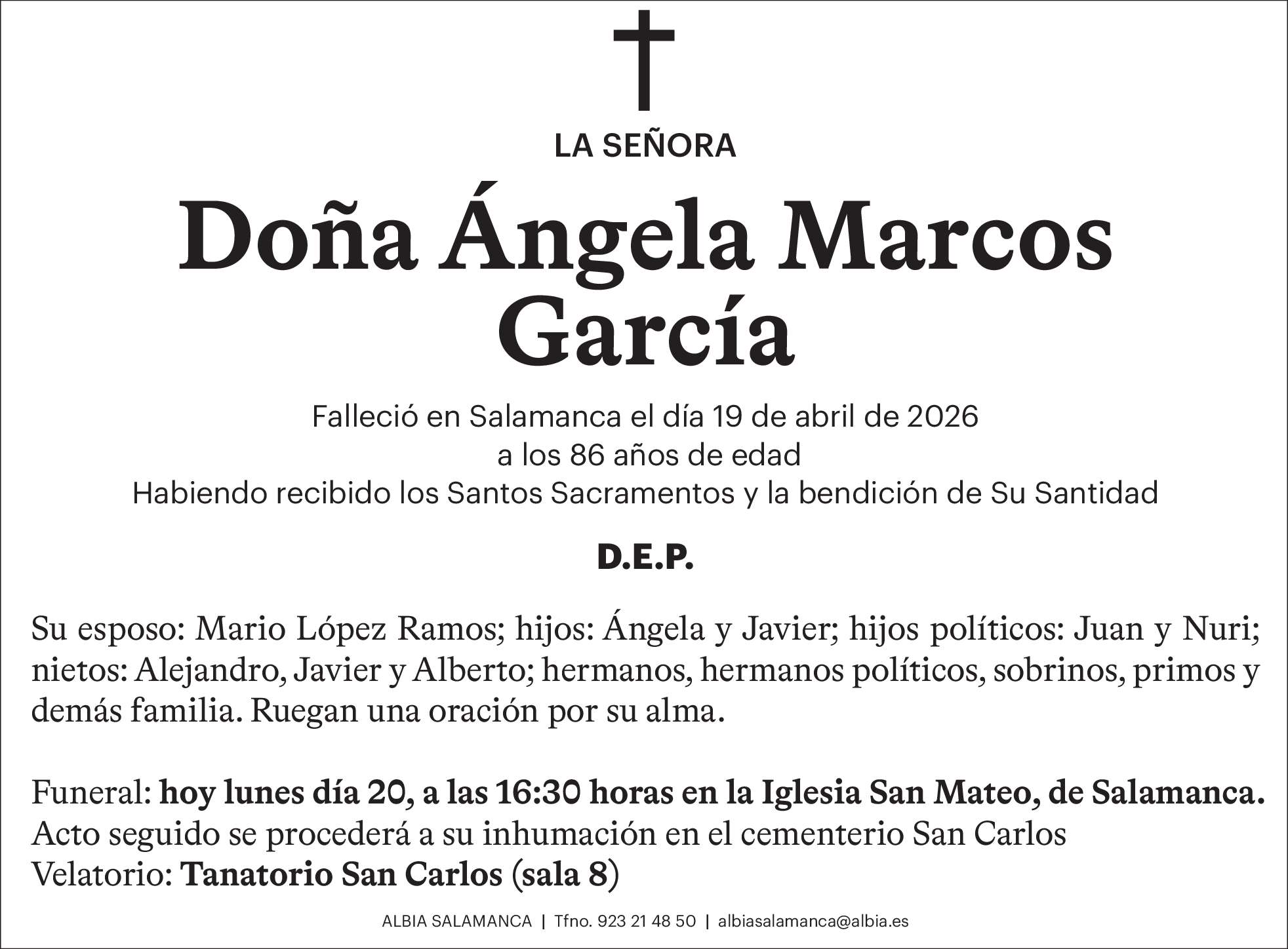 Doña Ángela Marcos García