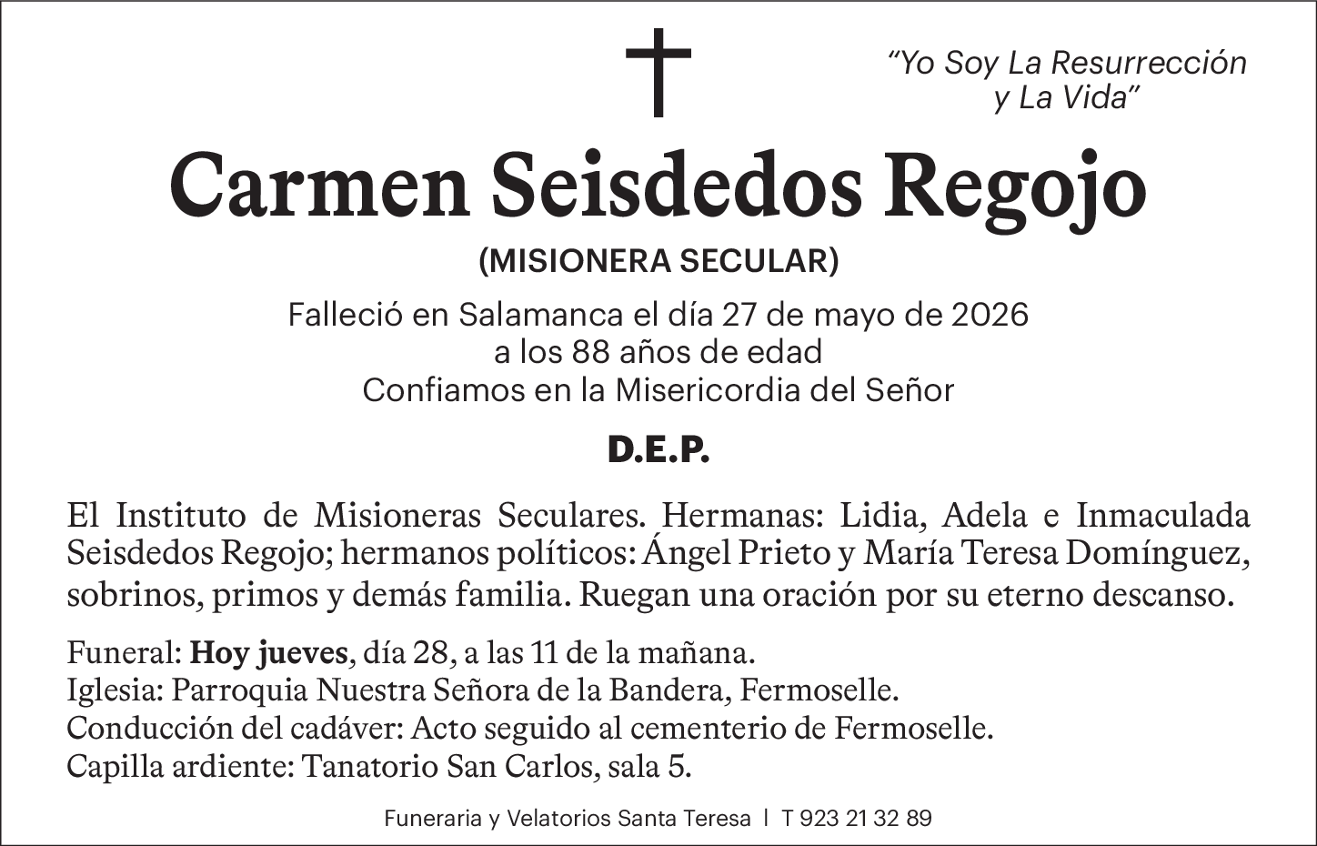Carmen Seisdedos Regojo