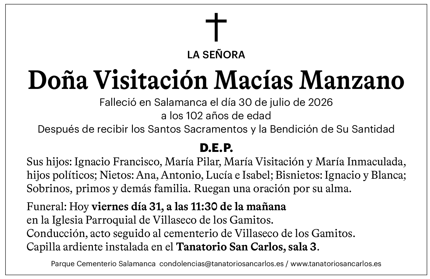 Doña Visitación Macías Manzano